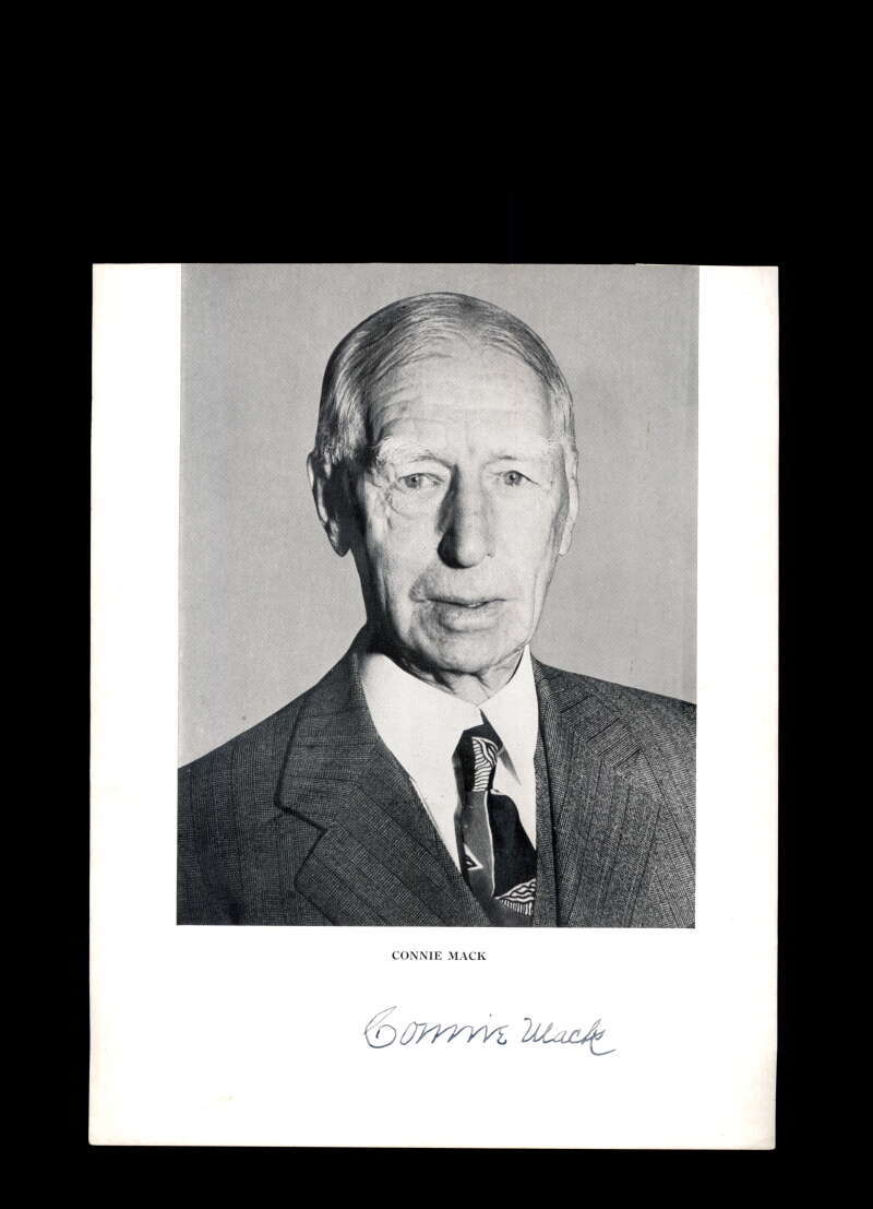 Connie Mack PSA DNA Signed 7x9 Photo Autograph