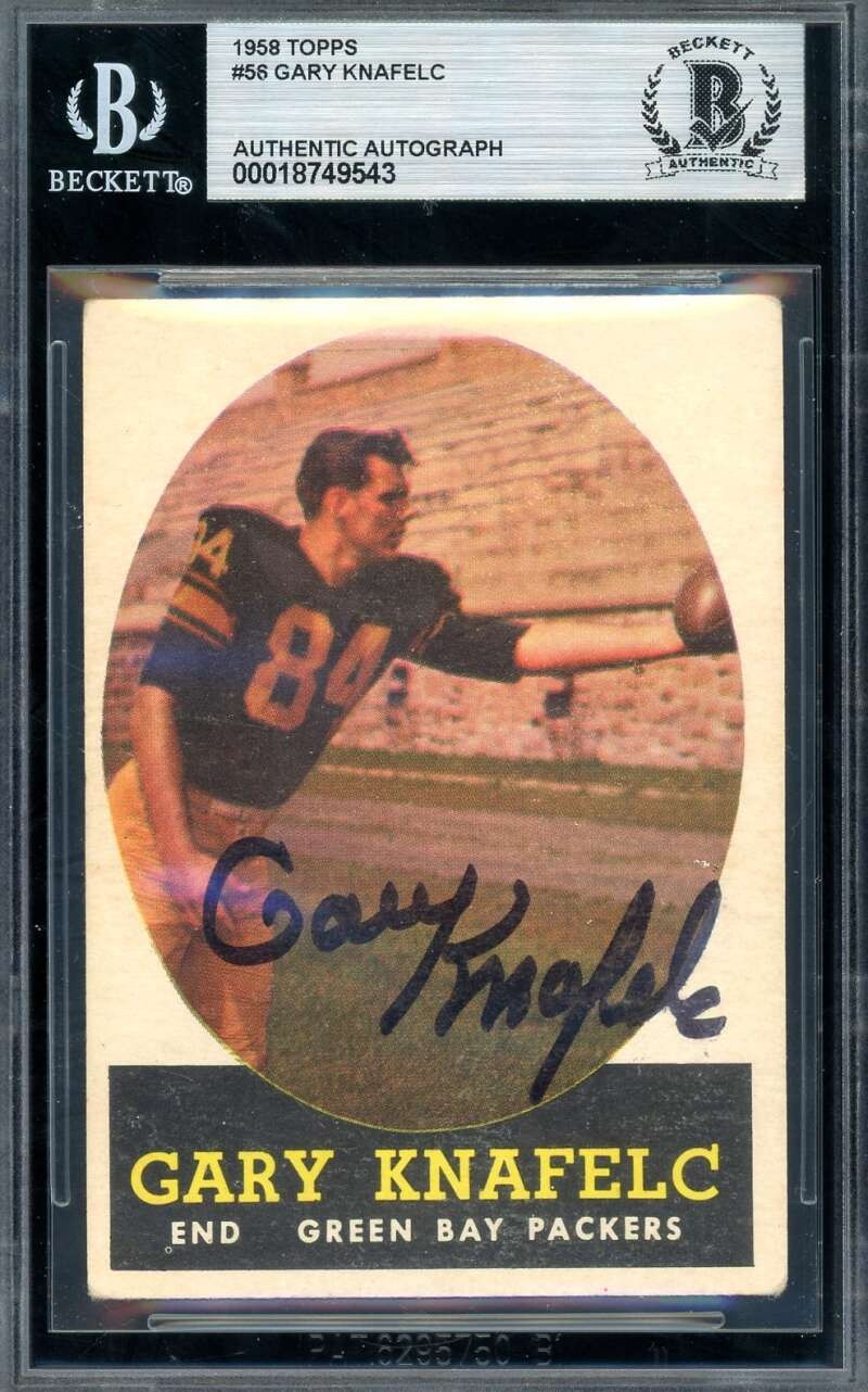 Gary Knafelc Beckett BAS Signed 1958 Topps Autograph Packers
