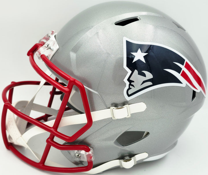 Mike Vrabel Signed Patriots Silver Full Size Replica Helmet JSA Witness