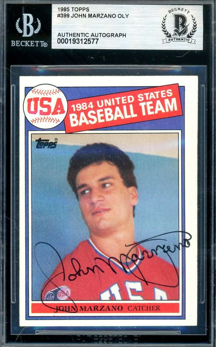 John Marzano Beckett BAS Vintage Signed 1985 Topps Olympics Autograph