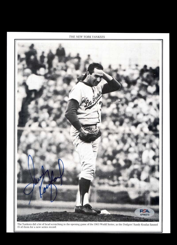 Sandy Koufax PSA DNA Signed 8x10 Photo Autographed Dodgers