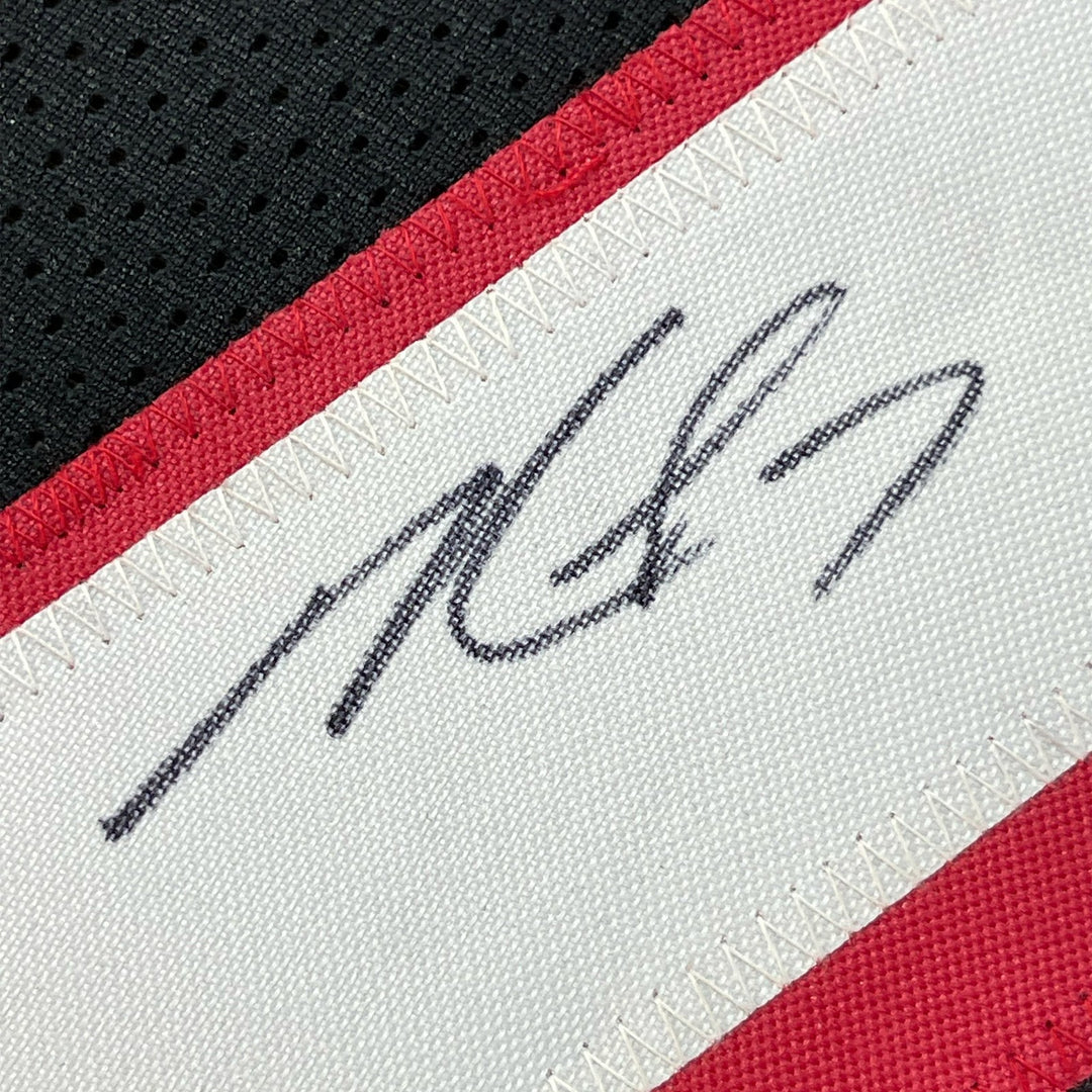 FRAMED Signed MICHAEL MIKE VICK 35x39 Atlanta Black Jersey PSA COA