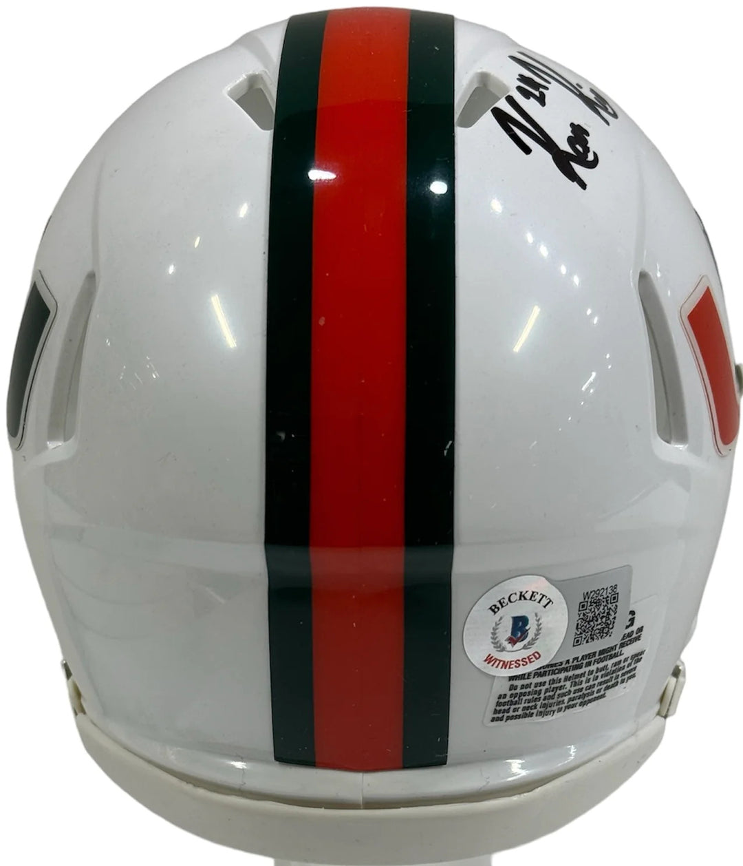 Kam Kinchens Autographed University of Miami Hurricanes Speed Mini Helmet (Becke