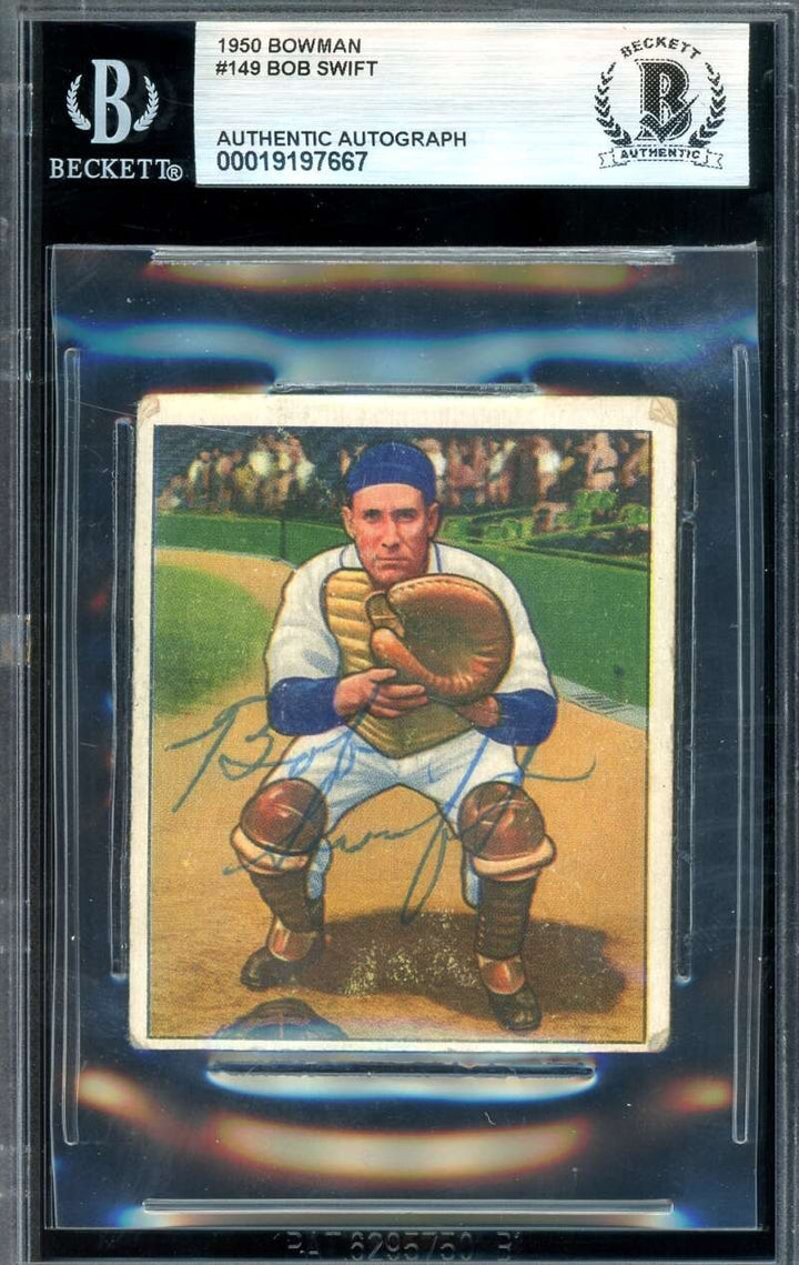 Bob Swift Beckett BAS Signed d.66 1950 Bowman Autograph