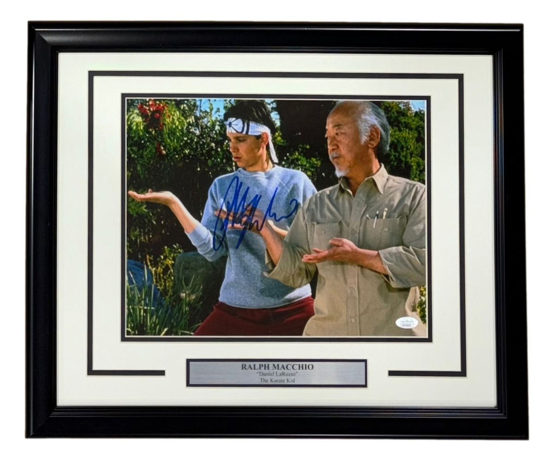 Ralph Macchio Signed Framed 11x14 The Karate Kid Mr. Miyagi Photo 2 JSA