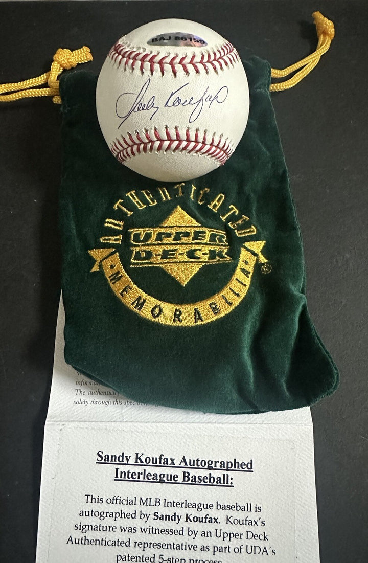 Sandy Koufax Dodgers Signed MLB Baseball UDA Upper Deck Authentic Gem Mint Auto