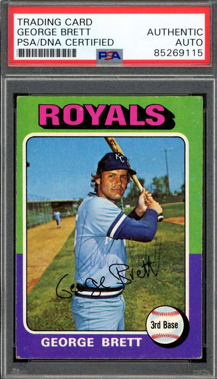 George Brett PSA DNA Vintage Signed 1975 Topps Rookie Autograph