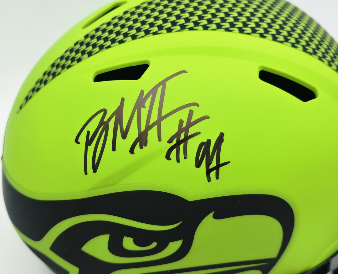 Byron Murphy II Auto Seahawks Rave Green Full Size Speed Replica Helmet MCS Holo