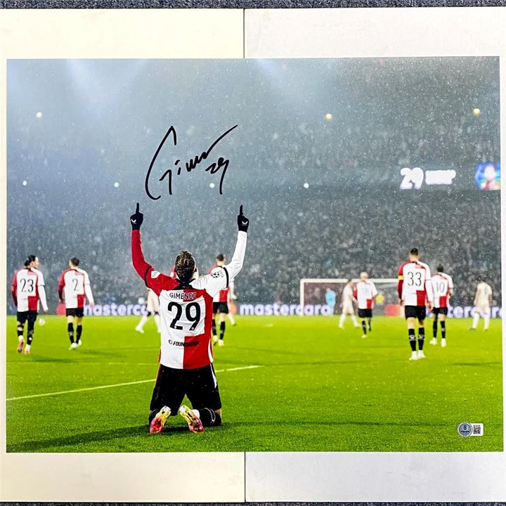 Santiago Gimenez Signed 16x20 Photo Mexico Milan autograph ~ Beckett BAS