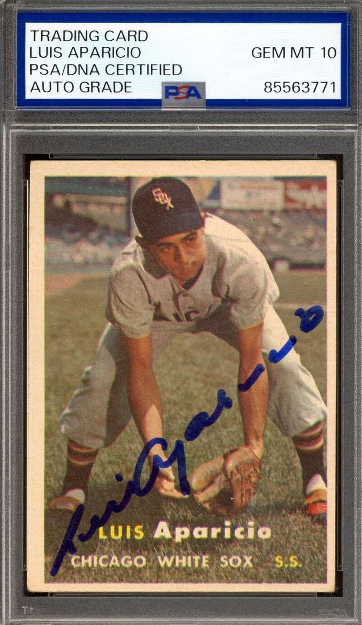 Luis Aparicio Gem Mint 10 PSA DNA Signed 1957 Topps Autograph