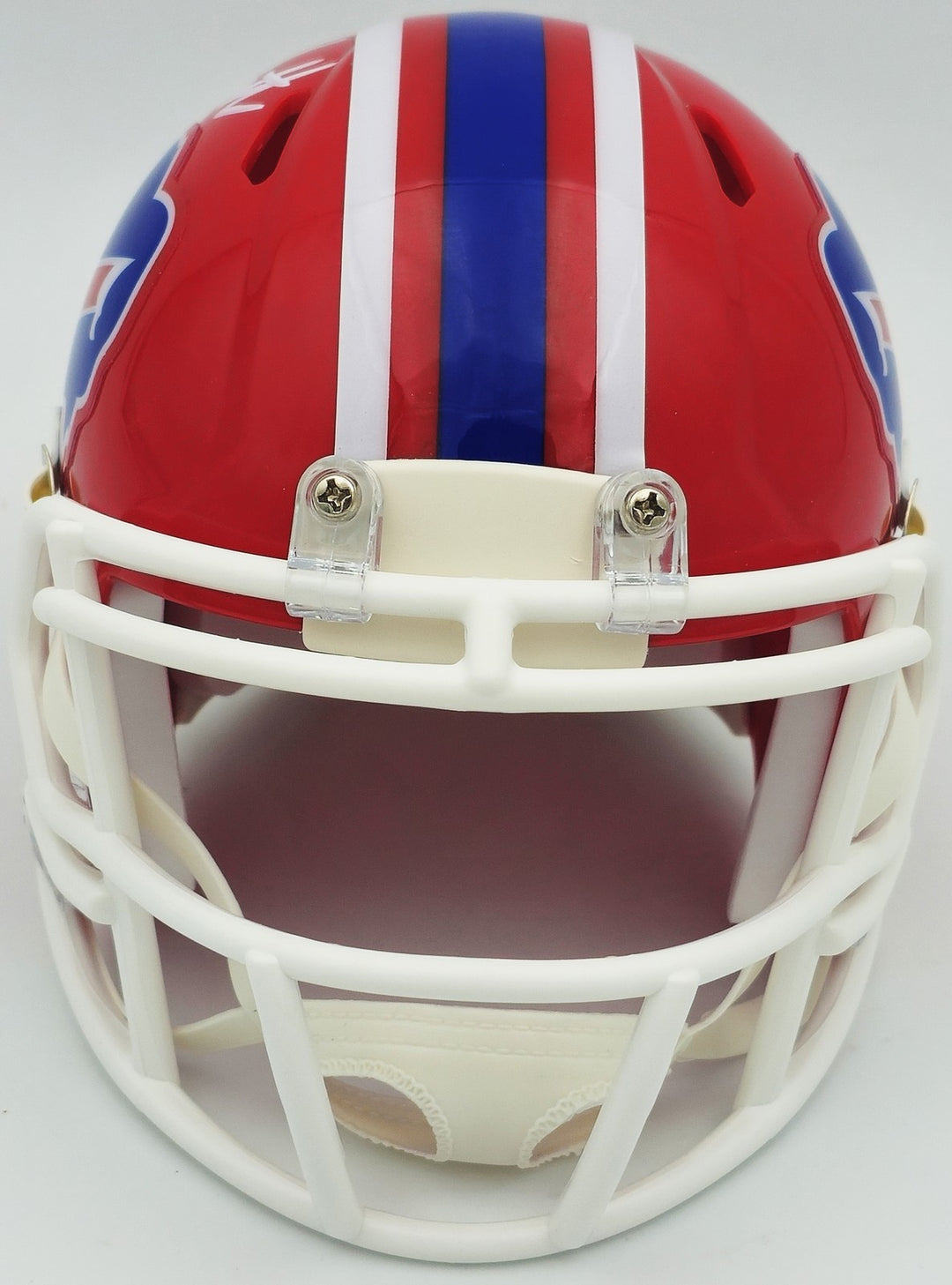 Bruce Smith Signed Bills Red Throwback 1987-2001 Speed Mini Helmet Beckett Wit