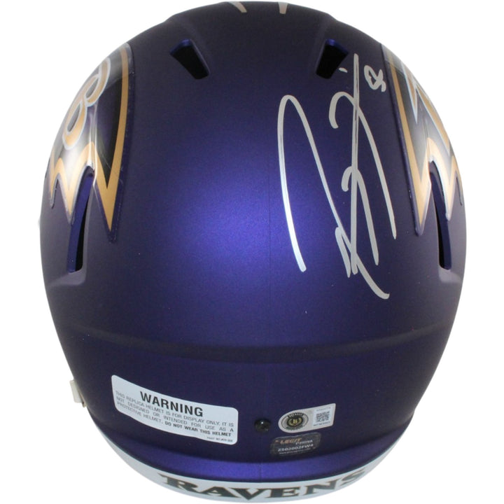 Ray Lewis Autographed Baltimore Ravens F/S 2026 ALT #1 Helmet Beckett WIT 57527