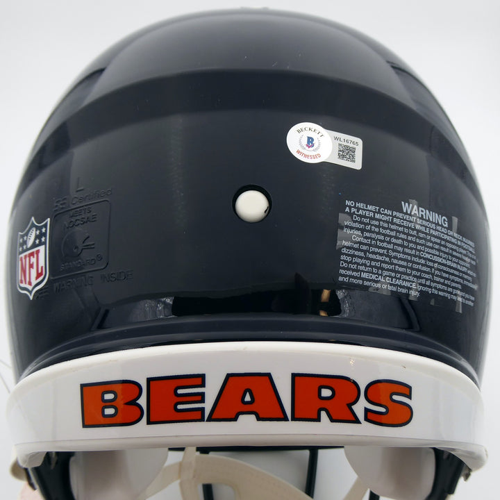 Justin Fields Signed Chicago Bears Blue Full Size Authentic Speed Helmet Beckett