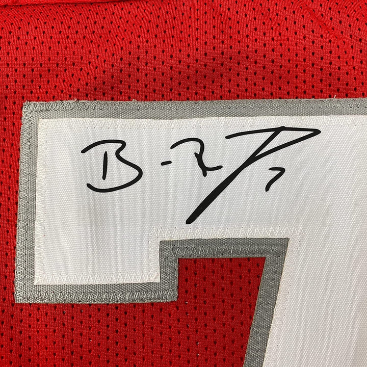 Framed Facsimile Autographed Ben Roethlisberger 33x42 Miami Red Reprint Jersey