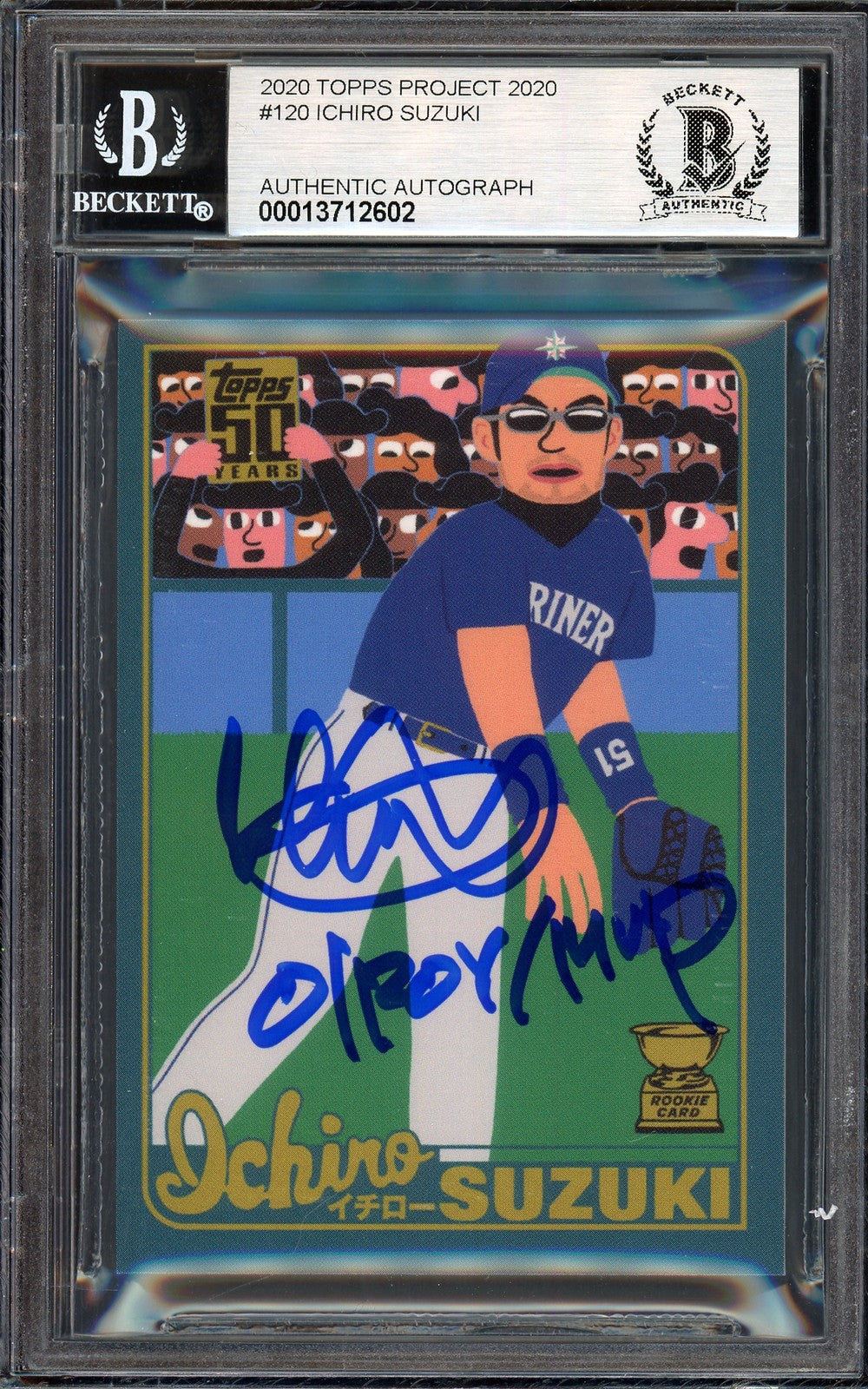 Ichiro Suzuki Auto Topps Project 2020 Keith Shore Card 120 Sig10 ROY/MVP 1/1 BAS