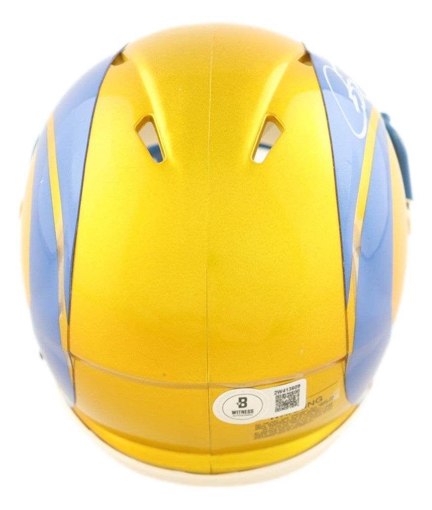 Isaac Bruce Signed Los Angeles Rams Flash Mini Speed Helmet HOF 20 BAS