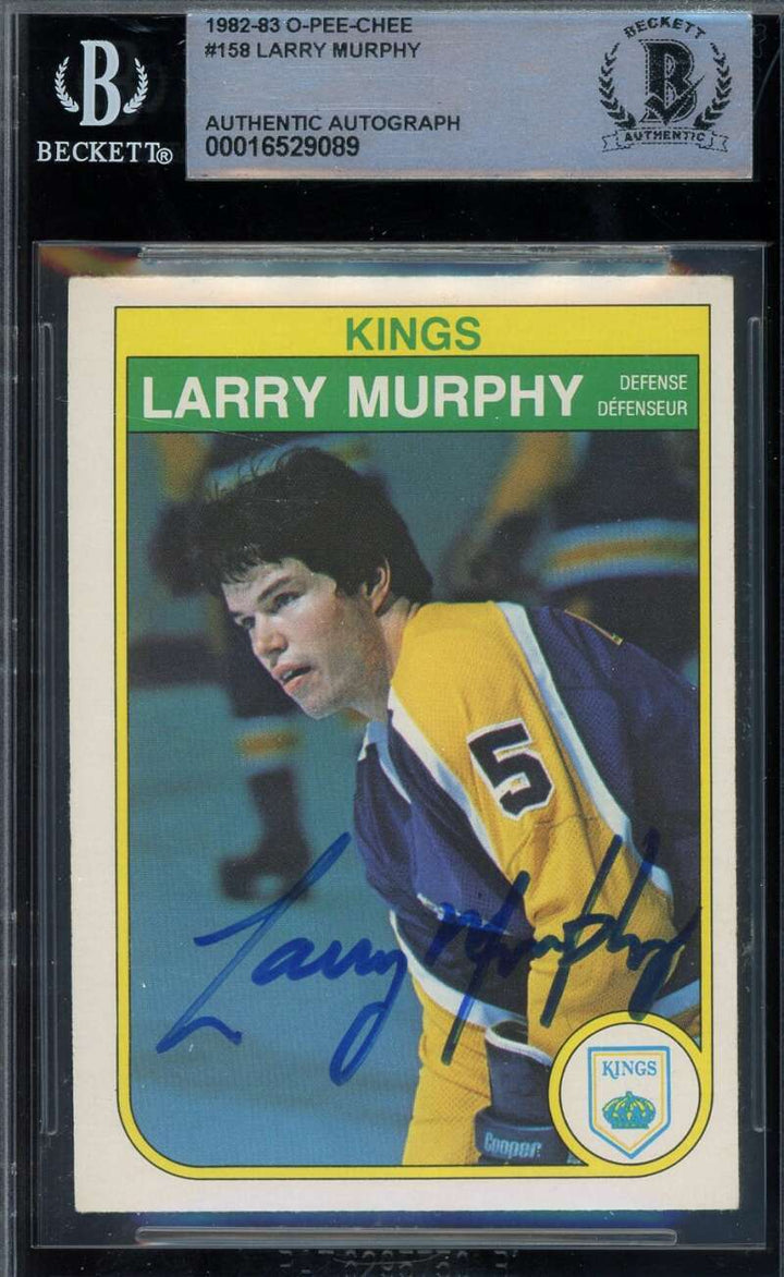 Larry Murphy Beckett BAS Signed 1982-83 O-Pee-Chee Autograph