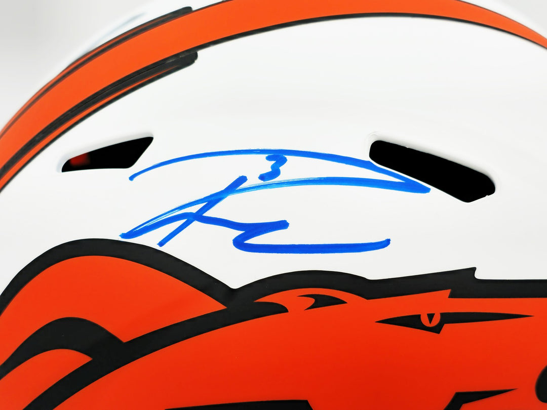 Russell Wilson Auto Broncos Lunar Eclipse White Full Size Rep Helmet Fanatics