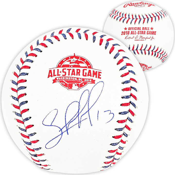 Salvador Perez Auto Official 2018 All Star Game Logo Baseball Royals Beckett