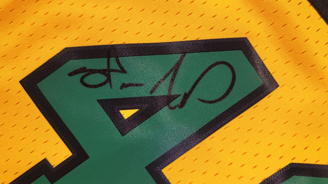 Supersonics Shawn Kemp Auto 1994-95 Mitchell & Ness Hardwood Classics Yellow