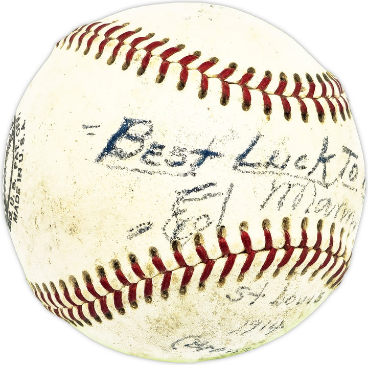 Ernie Ed Manning Signed Giles NL Baseball St. Louis Browns Best Luck Beckett