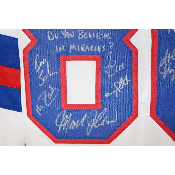 1980 USA Hockey 18 Autos Craig Eruzione Broten Signed White Jersey Beckett 53866