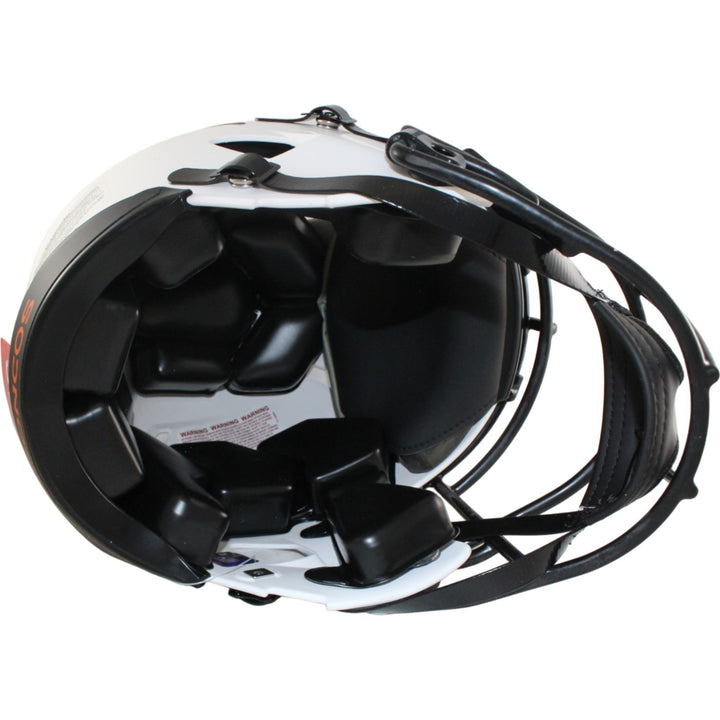 John Elway Autographed Denver Broncos Pro Lunar Helmet Beckett Witness 55256