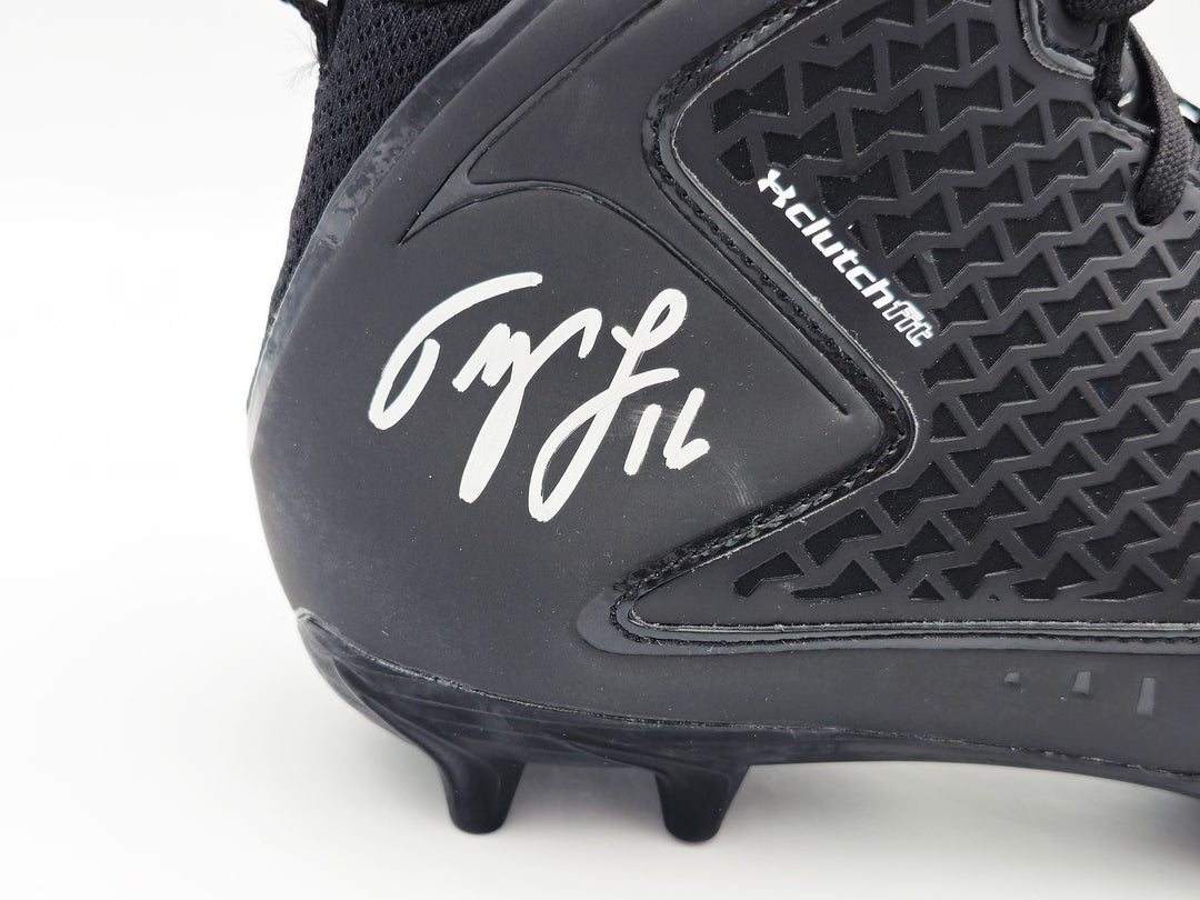 Tyler Lockett Auto Black Under Armour Team Fierce MC Cleats Seahawks Size 10.5