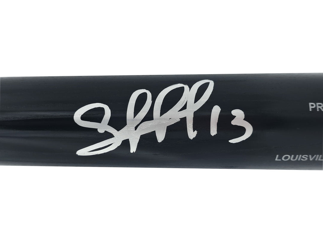 Salvador Perez Signed Black L Slugger Pro Stock Baseball Bat Royals Beckett Wit