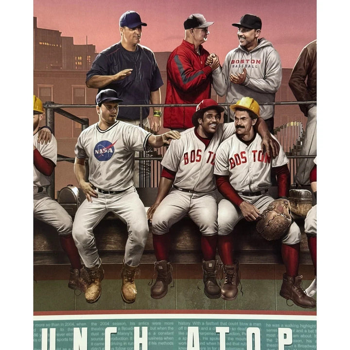 Boston Red Sox Framed Lunch Atop A Monstah 12x36 Lithograph Photo Ortiz Yaz Fisk