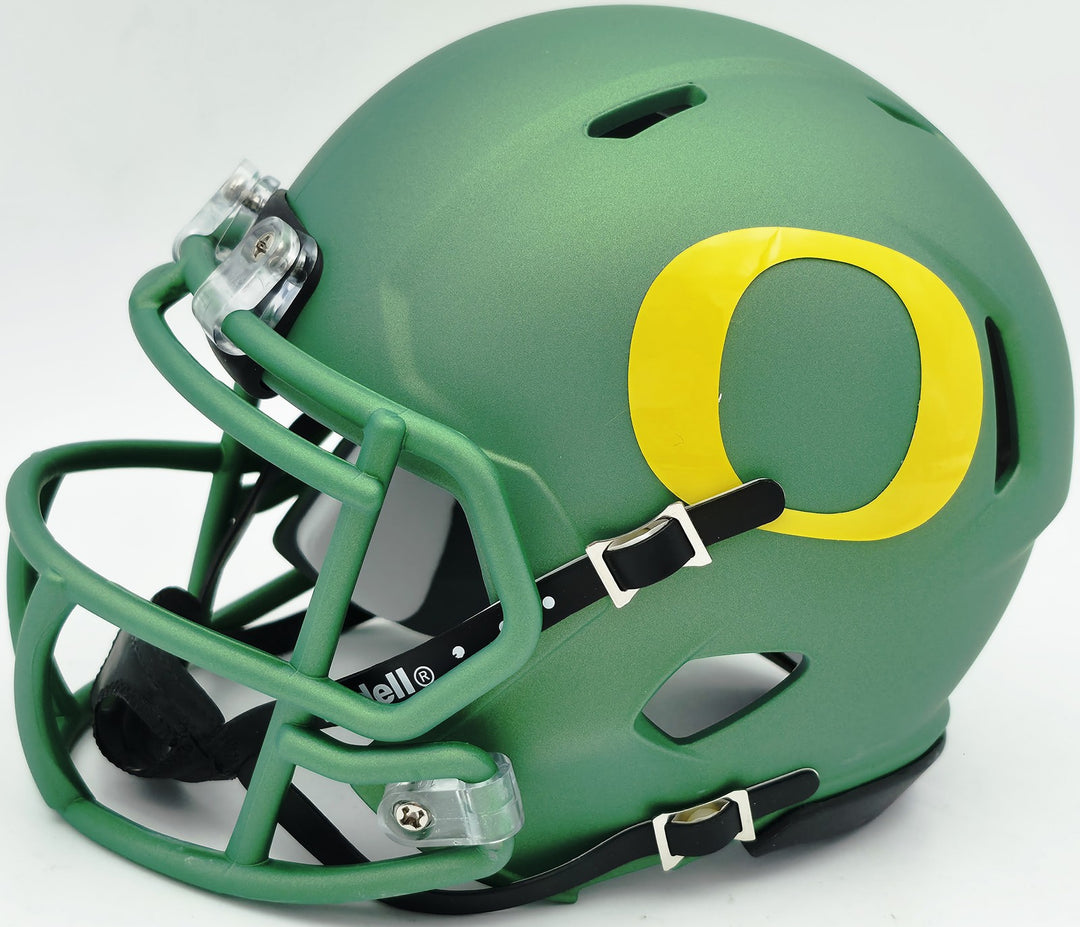 Tez Johnson Signed Oregon Ducks Apple Green Speed Mini Helmet JSA