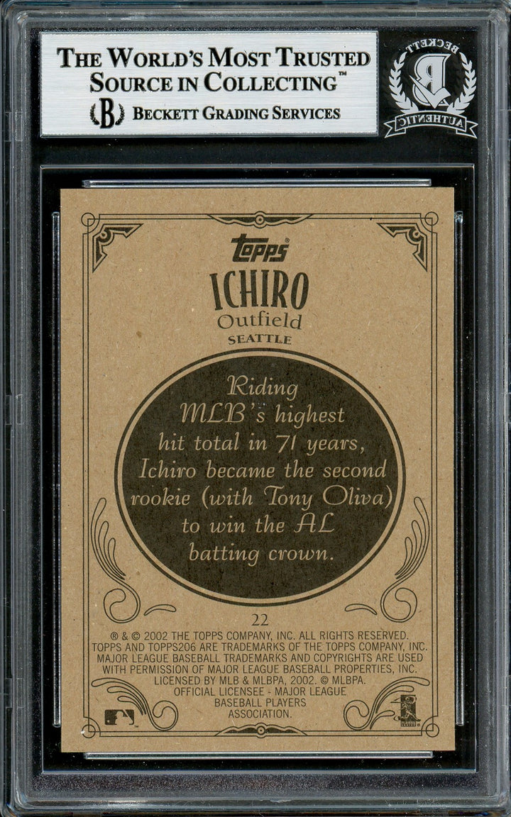 Ichiro Suzuki Autographed Signed 2002 Topps 206 Card 22 Seattle Mariners Beckett
