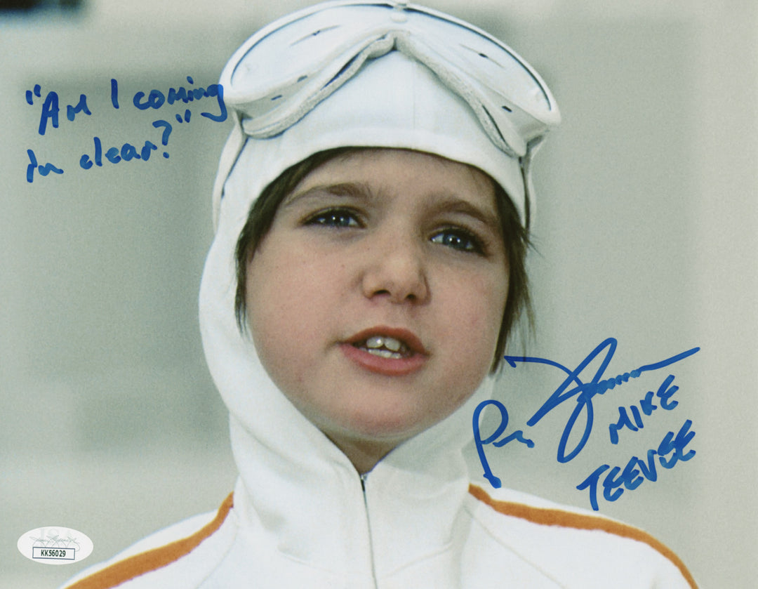 Paris Themmen Signed Willy Wonka Mike Teevee 8x10 Photo Inscribed "Coming Clear"