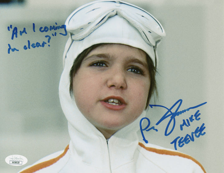 Paris Themmen Signed Willy Wonka Mike Teevee 8x10 Photo Inscribed "Coming Clear"