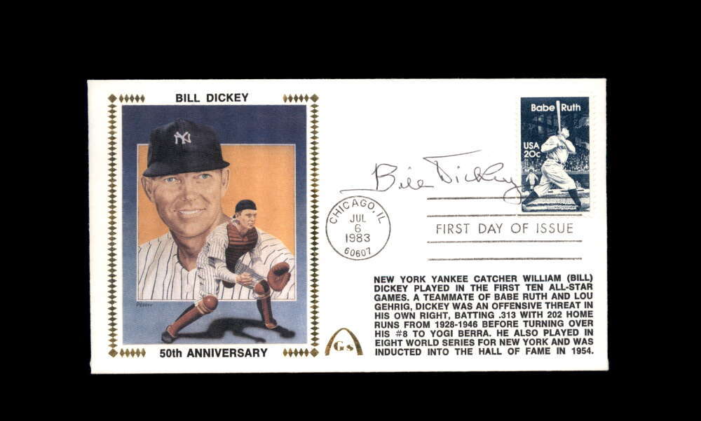 Bill Dickey PSA DNA Autograph 1983 First Day Cover Cache FDC Signed