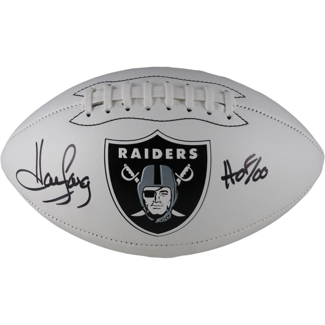 Howie Long Autographed Oakland Raiders Logo Football HOF Beckett Witness 49678