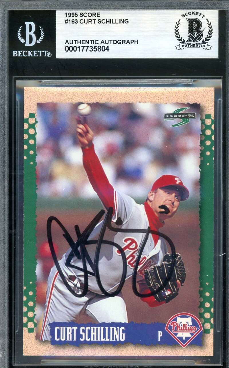 Curt Schilling Beckett BAS Signed 1995 Score Autograph