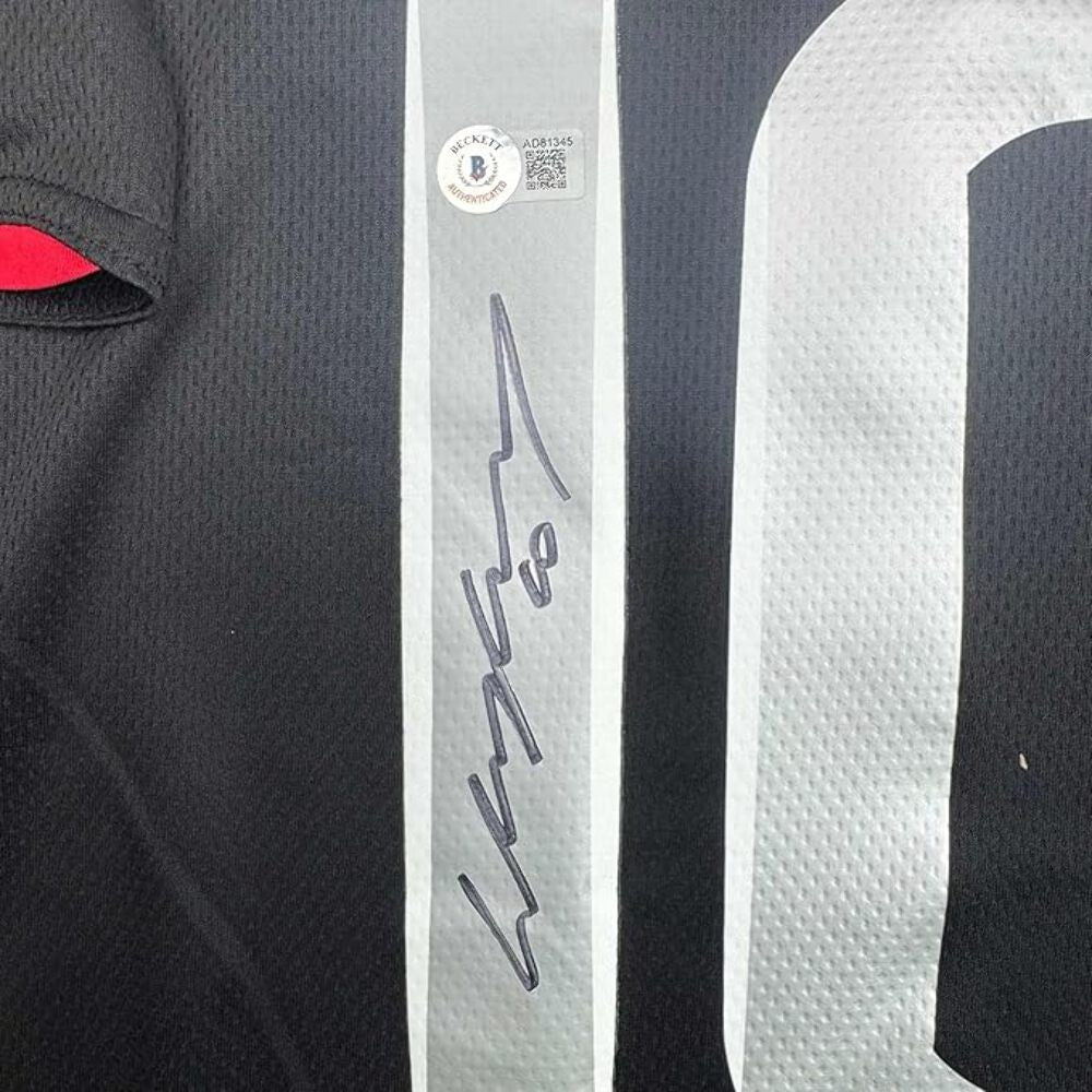 Framed Autographed/Signed Wayne Rooney 35x39 Manchester Black Jersey Beckett COA