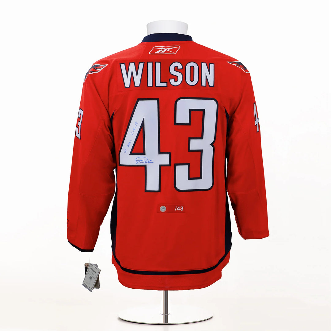 Tom Wilson Washington Capitals Signed & Dated 1st Goal Reebok Jersey #/43