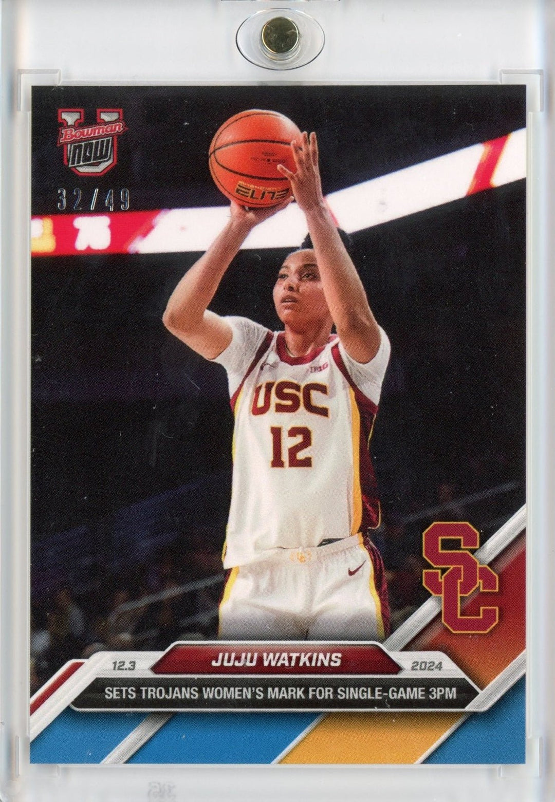 2024 Bowman U Now JuJu Watkins #22 Blue /49 USC Trojans Rookie Card