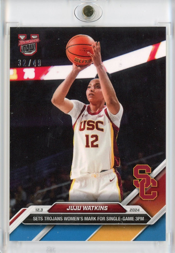 2024 Bowman U Now JuJu Watkins #22 Blue /49 USC Trojans Rookie Card