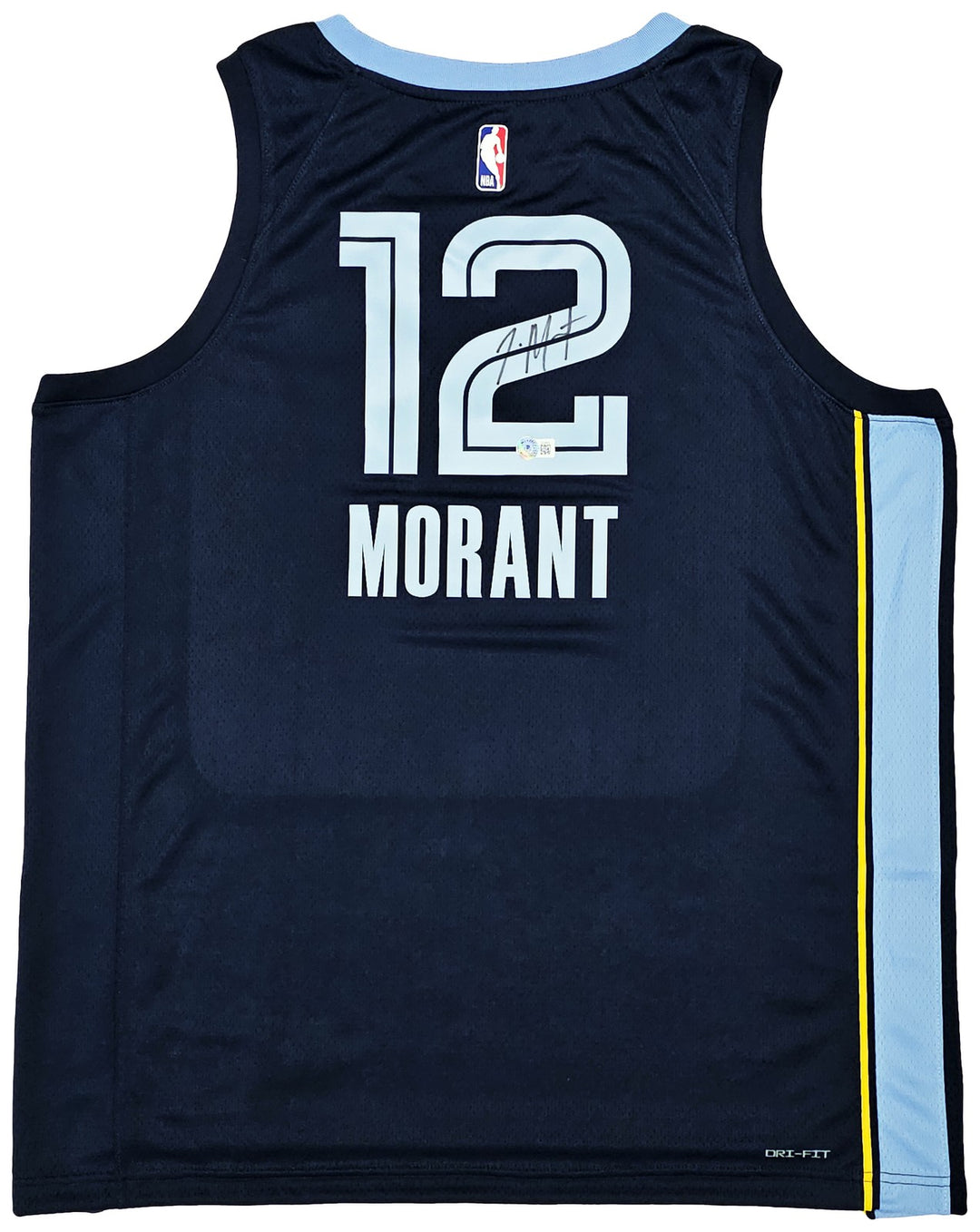 Grizzlies Ja Morant Auto Dark Blue Nike Icon Edition Swingman Jersey Size 52 BAS