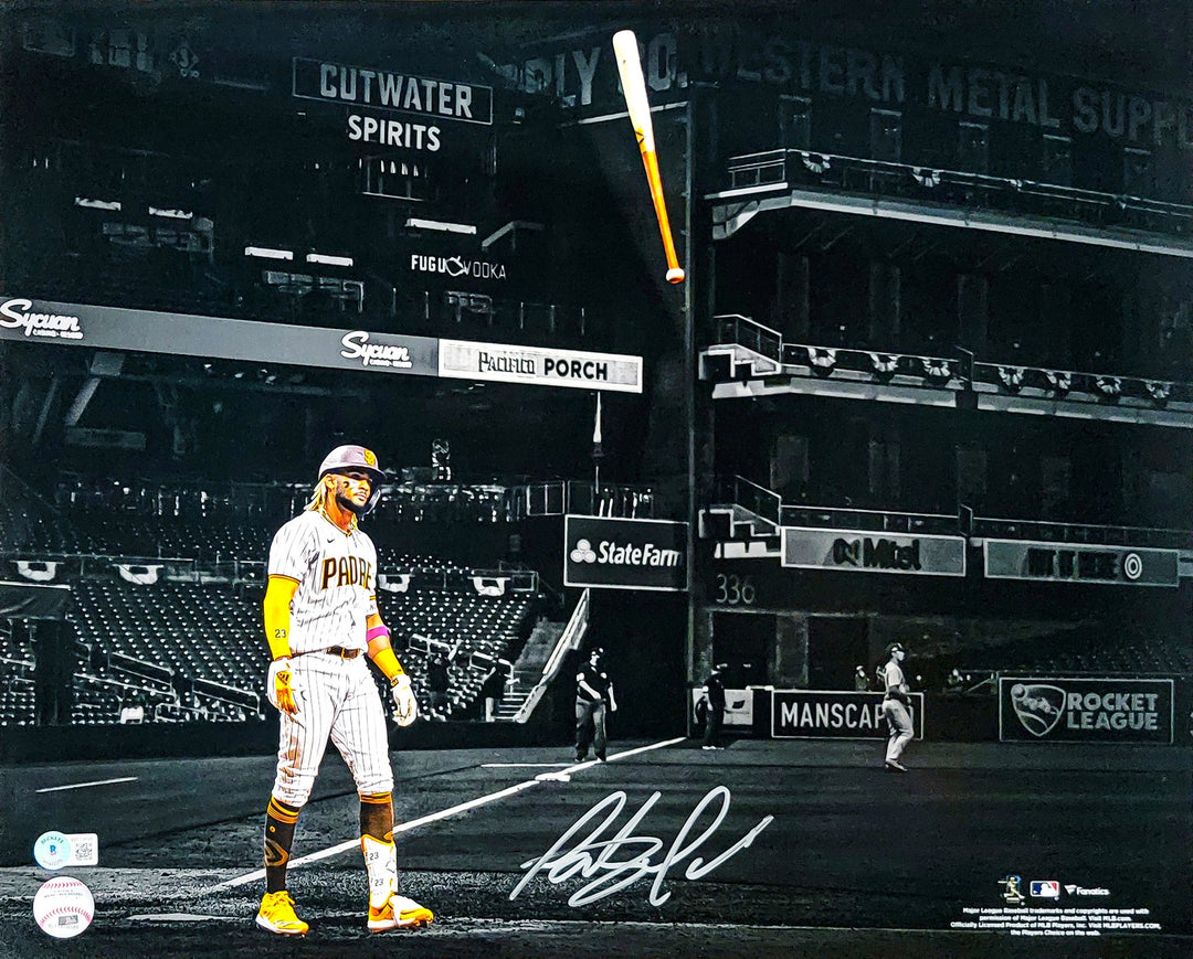 Fernando Tatis Jr. Auto 16x20 Photo Padres Bat Flip Spotlight In Silver Beckett