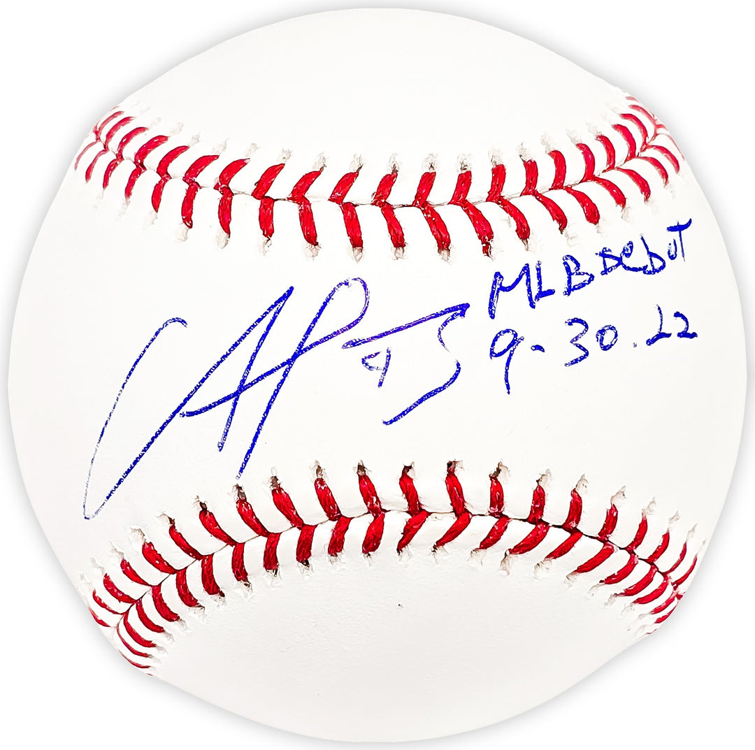 Francisco Alvarez Signed MLB Baseball Mets "MLB Debut 9.30.22" Beckett Wit