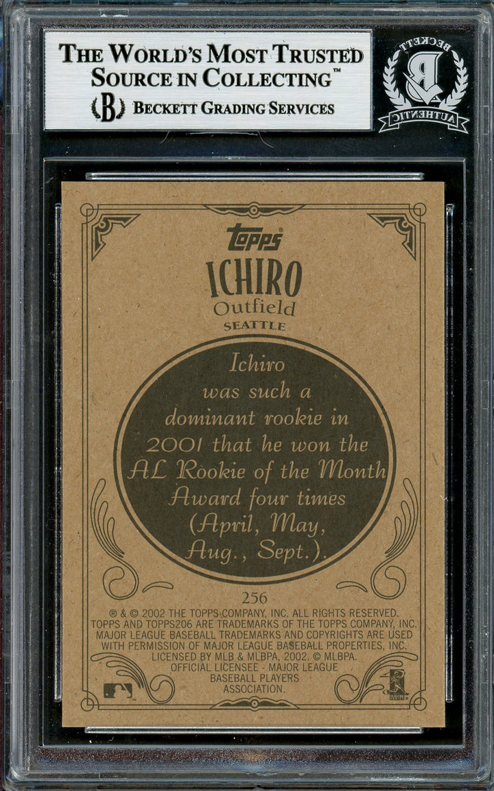 Ichiro Suzuki Signed 2002 Topps 206 Card 256B Seattle Mariners Beckett