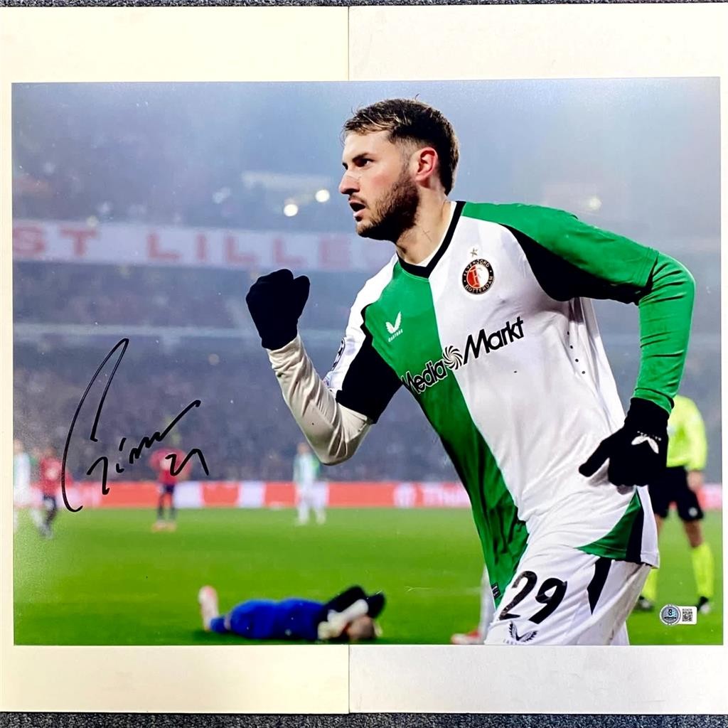 Santiago Gimenez Signed 16x20 Photo Mexico Milan autograph ~ Beckett BAS