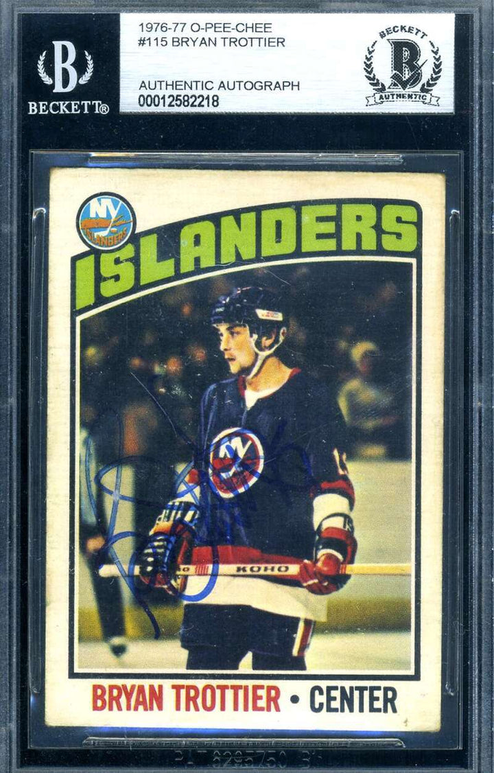 Bryan Trottier Beckett Signed 1976 O-Pee-Chee Rookie Autograph