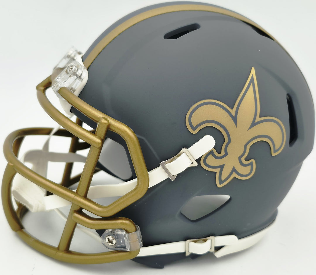 Ricky Williams Signed New Orleans Saints Slate Gray Speed Mini Helmet JSA