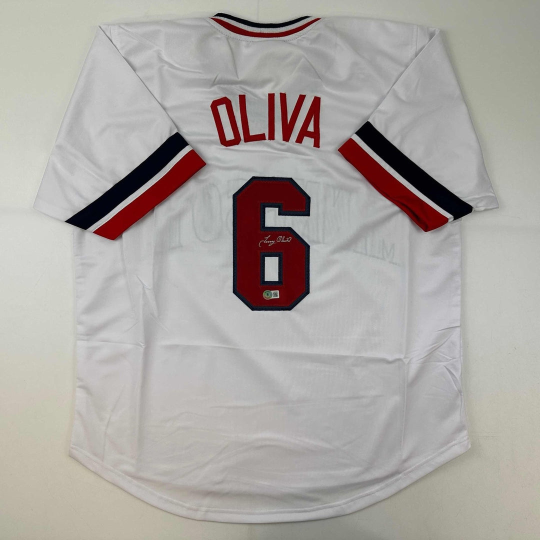 Autographed/Signed Tony Oliva Minnesota White Jersey Beckett BAS COA