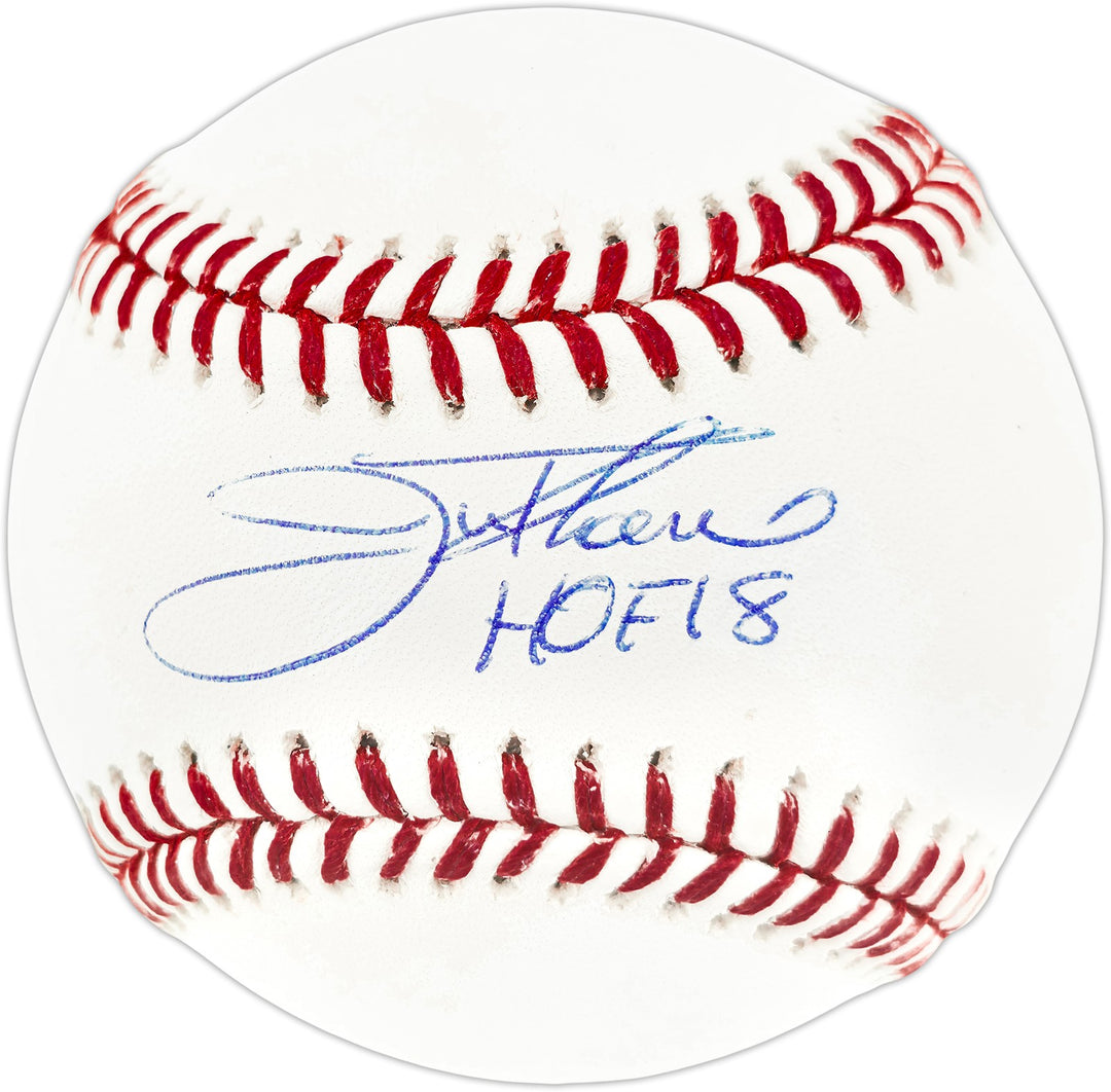 Jim Thome Signed Official MLB Baseball Cleveland Indians "HOF 18" JSA